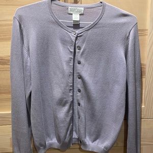 Vintage Lands End lavender cardigan